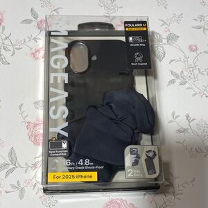 Mageasy iPhone 17 6.3” Case with Wrist Strap and Finger Loop Scarf-Bracelet